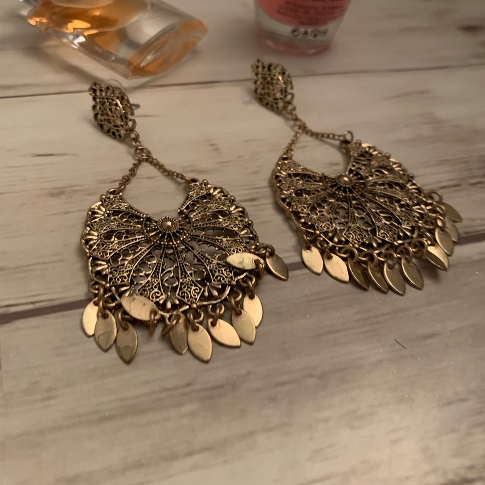 Gold statement earrings
